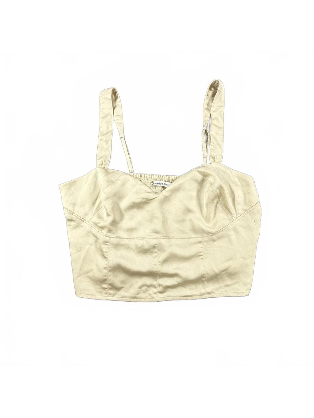 Women's Abercrombie & Fitch Beige Satin Crop Top Size L